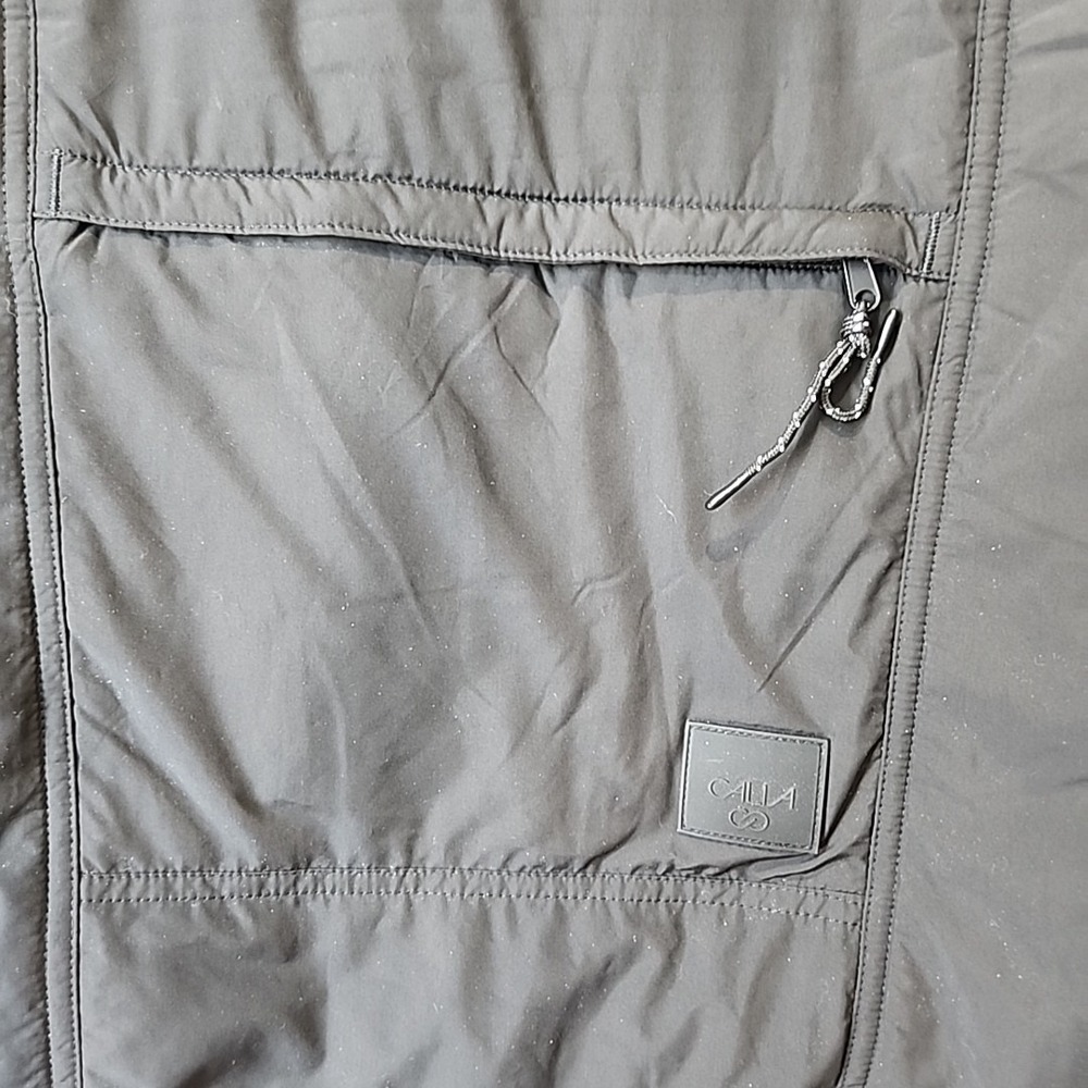 Calia Padded Packable Vest With Hood Pure Black Cinch Waist Women's M - Picture 4 of 5